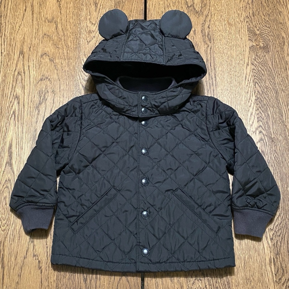Disney Mickey Mouse Toddler Quilted Jacket babyGap 18–24M Black Bomber Coat